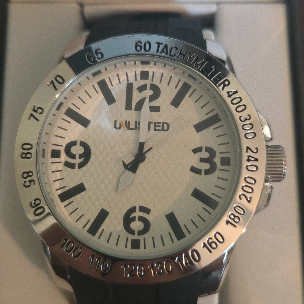Kenneth Cole Unlisted Large Face Watch Silver and Black